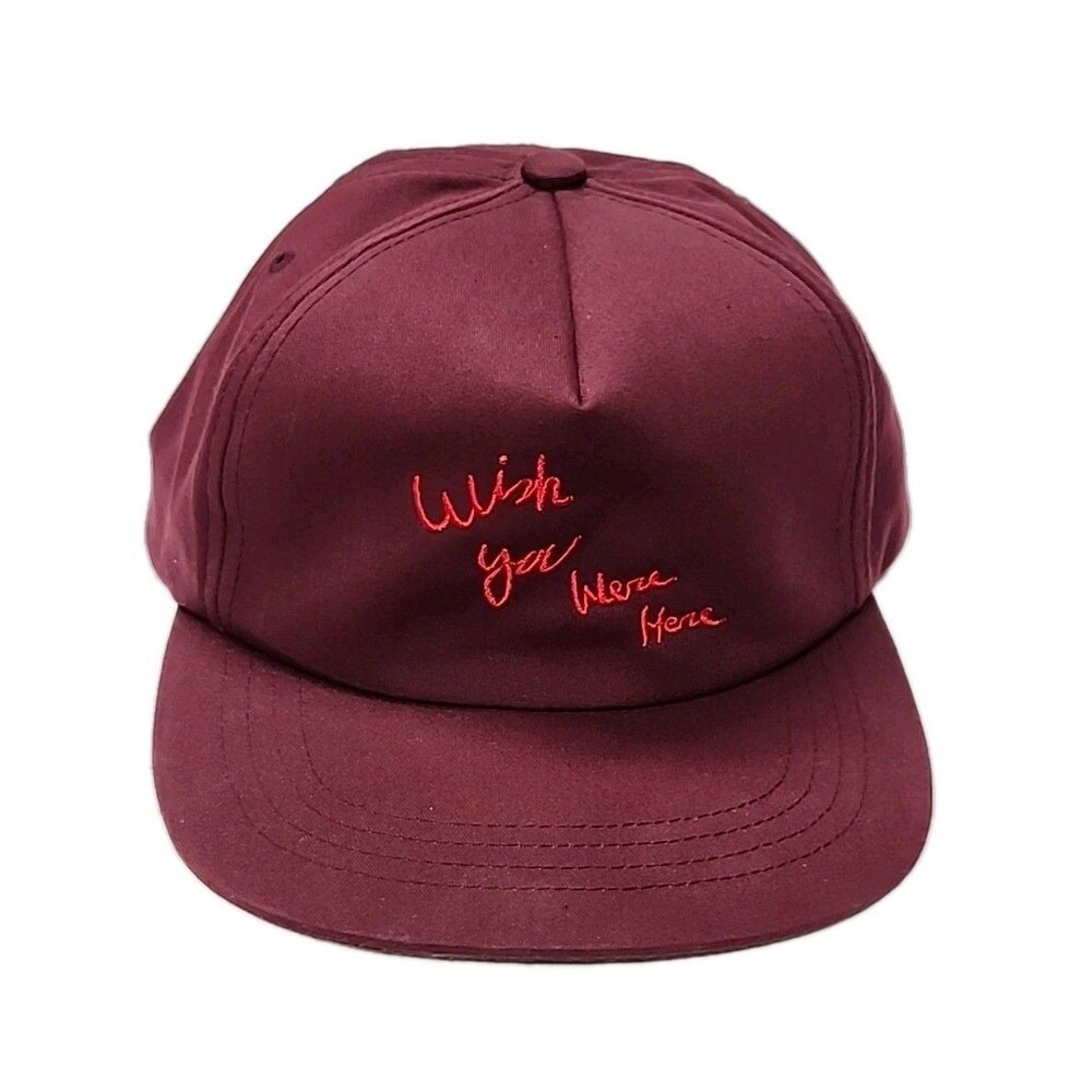 Travis Scott Astroworld Tour Wish You Were Here Burgundy Snapback Hat Cap